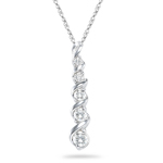 1/2 Ct Diamond Five Stone Twirl Journey Pendant in 14K White Gold