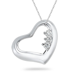 1/4 Ct Diamond Heart Pendant in 14K White Gold