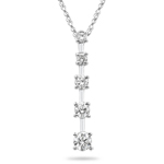 0.20-0.25 Cts  SI2 - I1 clarity and I-J color Diamond Five Stone Journey Pendant in 14K White Gold