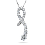 0.70-0.75 Cts  SI2 - I1 clarity and I-J color Diamond Journey Pendant in 14K White Gold