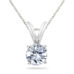 1/4 Cts Round Diamond Solitaire Pendant in Platinum