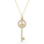0.35-0.40 Cts  SI2 - I1 clarity and I-J color Diamond Peace Key Pendant in 14K Yellow Gold