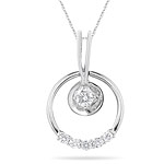 0.19-0.24 Cts  SI2 - I1 clarity and I-J color Diamond Circle Pendant in 18K White Gold