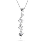 0.20-0.25 Cts  SI2 - I1 clarity and I-J color Diamond Three Stone Pendant in 18K White Gold