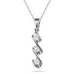 0.14 Ct Diamond Three-Stone Pendant in 18K White Gold