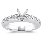 0.08 Ct Diamond Engagement Ring Setting in 14K White Gold