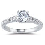 0.25 Cts Diamond Engagement Ring Setting in 18K White Gold