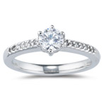 1/10 Ct Engagement Ring Setting in 18K White Gold