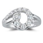 1.09-1.12 Cts  SI2 - I1 clarity and I-J color Diamond Journey Ring in 14K White Gold