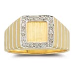 0.12-0.16 Cts SI2-I1 clarity & I-J color Diamond Men's Ring in 14K Yellow Gold