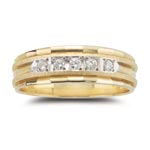 0.20 Cts Diamond Men's Five-Stone Ring in 14K Yellow Gold