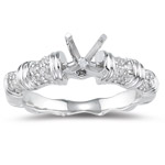 0.28 Ct Diamond Ring Setting in 14K White Gold