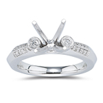 0.18 Ct Diamond Ring Setting in 18K White Gold