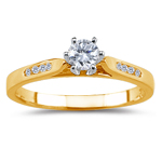 0.08 Cts Diamond Ring Setting in 14K Yellow Gold.