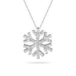 Diamond Snowflake - 1/4+ Ct Diamond Snowflake Pendant in 14K Gold