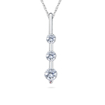 Three Stone Pendant - 1/4 Ct Three Stone Diamond Pendant in 18K Gold