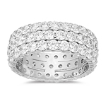 Trio-Eternity Wedding Ring in White Gold