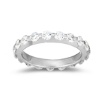 Womens Floating Eternity Wedding Ring in White Gold