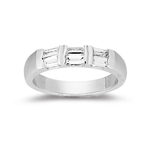 Womens Baguette Wedding Ring in White Gold