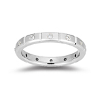 Womens Eternity Bezel Wedding Ring in White Gold