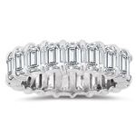 5.20-5.27 Cts Emerald-Cut Diamond Eternity Band in Platinum