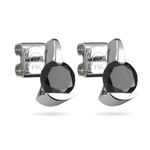 1/2 Cts of  AA Round Black Diamond Stud Earrings in 14K White Gold