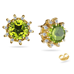 0.20 Ct Diamond & 5.20 Ct Texas Star Peridot Earrings-14K Yellow Gold