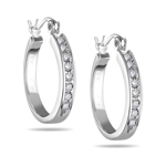 1/2 Ct Diamond Huggie Earrings in 18K White Gold