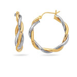 Intertwined Hoop Earrings in 14K Two Tone Gold