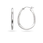 Thick Hoop Earrings in 14K White Gold