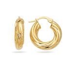 Designer Huggie Earrings in 14K Yellow Gold