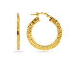 Designer Fancy Hoop Earrings in 14K Yellow Gold