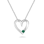 18K Natural Emerald Heart Pendant