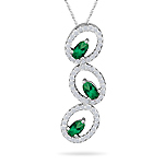 0.60 Cts Diamond & Natural Emerald Pendant