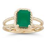 1.50 Ct 8x6 mm AA Emerald Natural Emerald Solitaire Ring in 14KY Gold