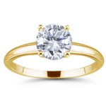 1 Carat 18K Yellow Gold Four Prong Diamond Engagement Ring (G-SI1)