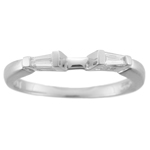 Platinum Engagement Ring Setting-Baguette Diamond Accents-1/10 Carats