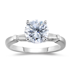 0.85 Cts Diamond Engagement Ring in 18K White Gold.