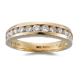 0.55-0.60 Cts  SI2 - I1 clarity and I-J color Diamond accented Wedding Band in 18K Yellow Gold
