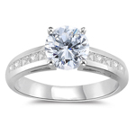 1.45 Cts Diamond Engagement Ring in 18K White Gold