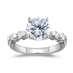 1.29 Cts Diamond Engagement Ring in 18K White Gold