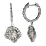 0.38-0.48 Cts Diamond & 2.06-2.26 Cts Light Grey Slice Diamond Earrings in 14K White Gold