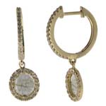 0.33-0.43 Cts Diamond & 0.53-0.73 Cts Light Grey Slice Diamond Earrings in 14K Yellow Gold