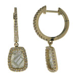 0.41-0.51 Cts Diamond & 0.82-1.02 Cts Light Grey Slice Diamond Earrings in 14K Yellow Gold