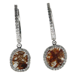 0.40-0.50 Cts Diamond & 1.63-1.83 Cts Medium Brown Slice Diamond Earrings in 14K White Gold