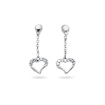 Royal Pave Dangle Heart Earrings in 14K White Gold