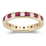 Diamond Eternity Band - 3/5 Ct Diamond & 9/10 Ct Ruby Eternity Band