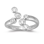 0.25-0.30 Cts  SI2 - I1 clarity and I-J color  Diamond Bezel-set Right Hand Ring in 14K White Gold