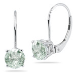 2.12 Ct Green Amethyst Stud Earrings in Platinum
