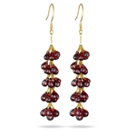 30.00 Cts Garnet Grapevine Earrings in 18K Yellow Gold